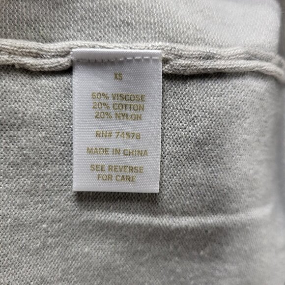 Cache gray silver animal print polka dot lightweight sweater knit top ladies XS - Picture 7 of 7